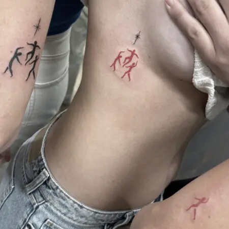 Fine line rib tattoos, done at Blesink Tattoo Porto